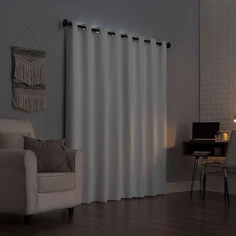 Sun Zero Columbia 2-Pack Thermal Energy Saving 100% Blackout Grommet Curtain Panel Pair, 50" x 84", Dove White - Image 2