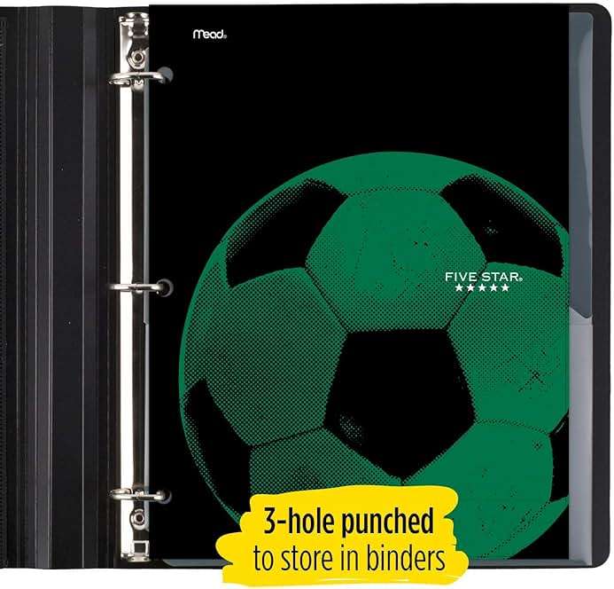 Five Star Folder, 4 Pocket, Water-Resistant Paper Folder, Assorted Sports Designs, Design Selected for You, 1 Count (33176) - Image 6