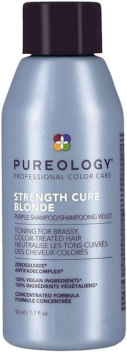 Pureology Strength Cure Blonde Purple Shampoo - For Blonde & Lightened Color-Treated Hair, Tones & Fortifies Brassy Hair, Sulfate-Free & Vegan - Image 1