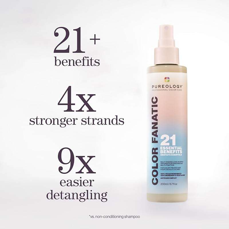 Pureology Color Fanatic Multi-Tasking Leave-In Spray - Detangling & Frizz Control, 21 Benefits for All Hair Types, Heat Protection, Infused with Coconut & Camellia Oils, Color Safe, Vegan - Image 2