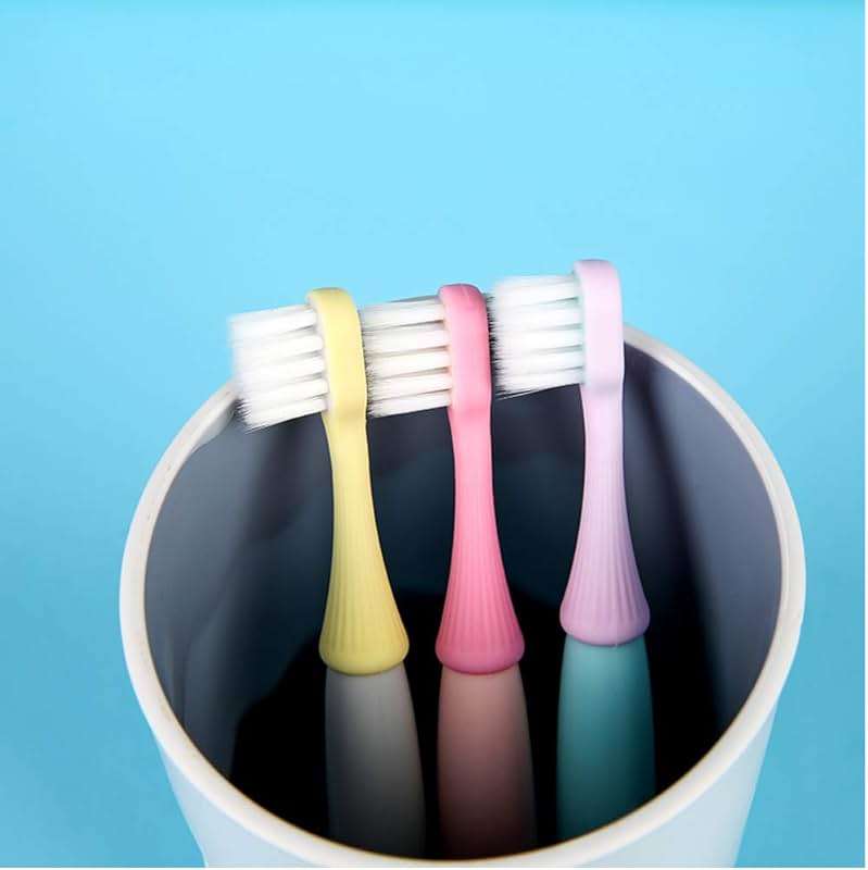 newrichbee 6 Packs Kids Toothbrush,Lovely Little Mushroom Extra Soft Bristles Toddler Toothbrush for 1-3Years Old (Pink& Yellow &Blue)… - Image 5