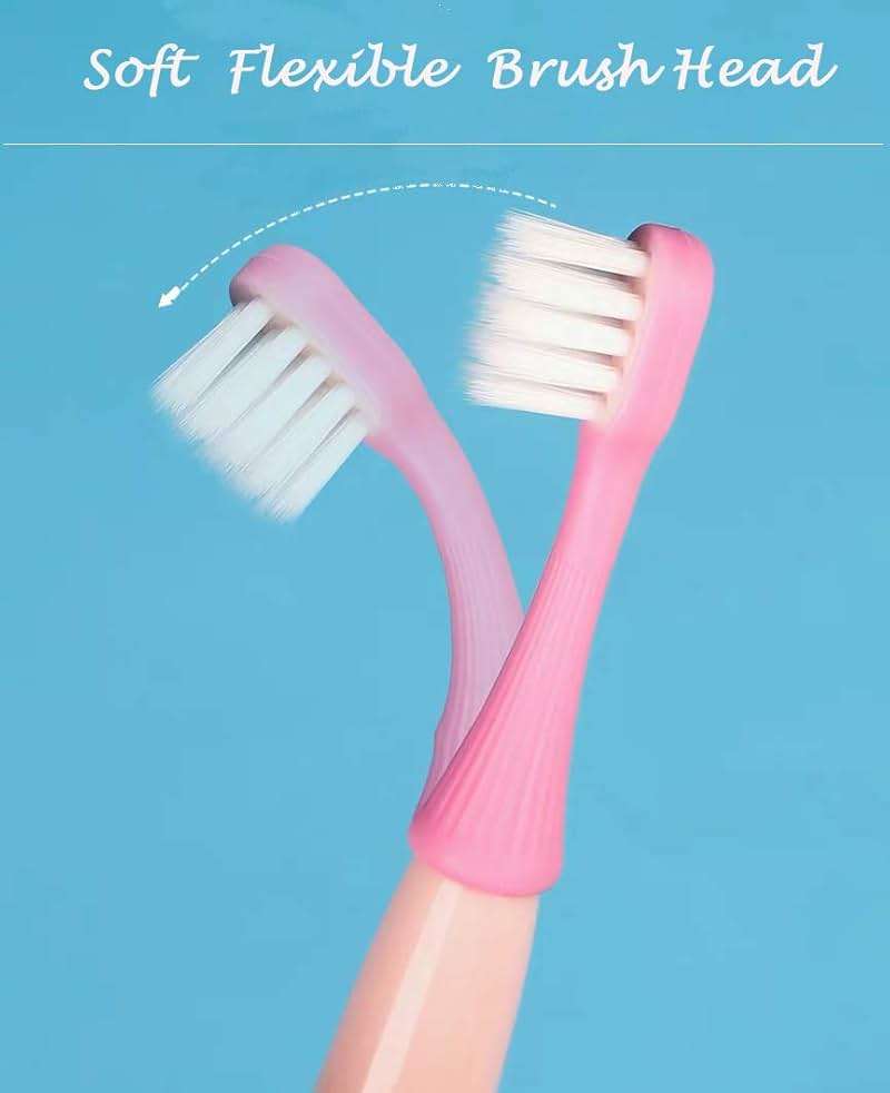 newrichbee 6 Packs Kids Toothbrush,Lovely Little Mushroom Extra Soft Bristles Toddler Toothbrush for 1-3Years Old (Pink& Yellow &Blue)… - Image 6