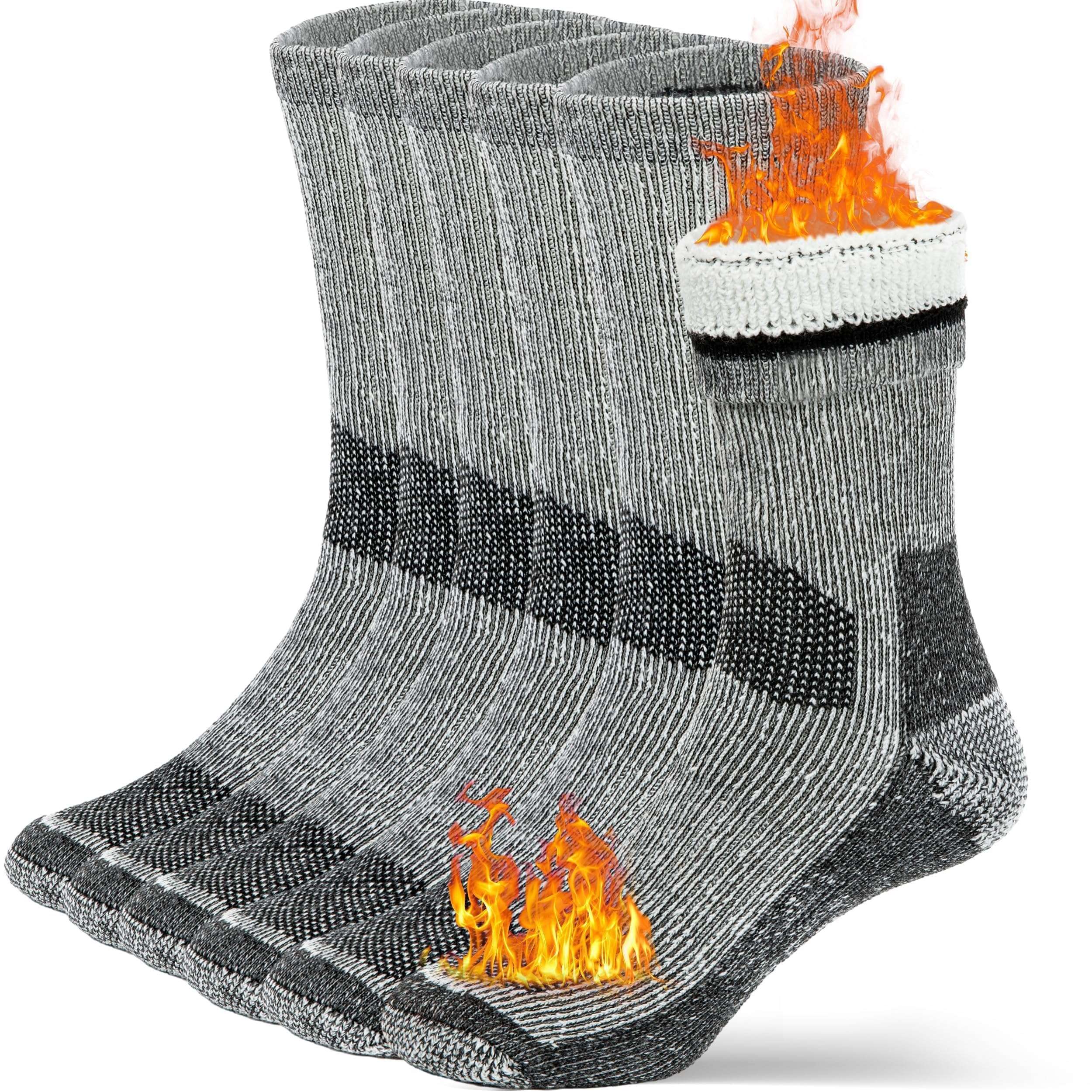 Buttons & Pleats Wool Socks for Men & Women Merino Thermal Warm Cozy Winter Boot Sock - Image 1
