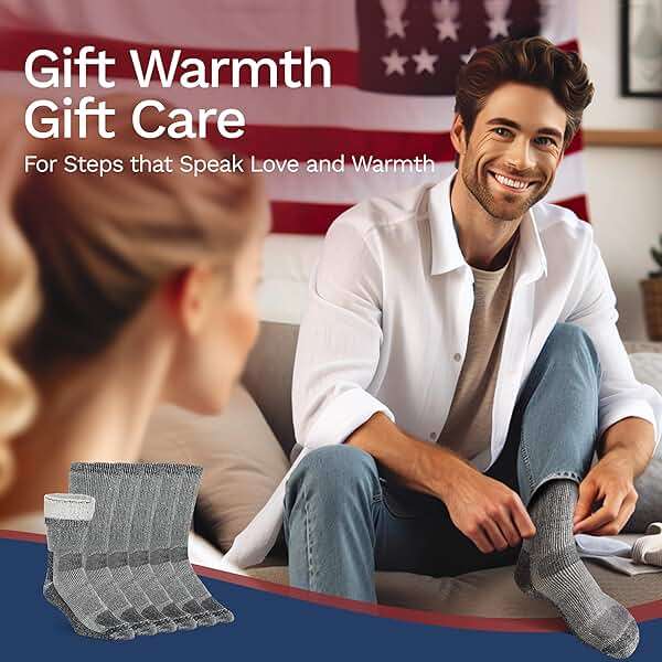 Buttons & Pleats Wool Socks for Men & Women Merino Thermal Warm Cozy Winter Boot Sock - Image 2