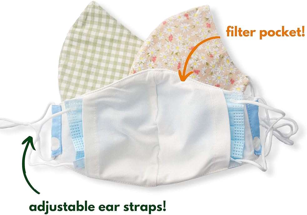 HOPE LOVE SHINE Face Mask Adjustable Filter Pocket Reusable Breathable Washable Cloth Mask Face Masks for Women Men - 3 Pack - Image 2