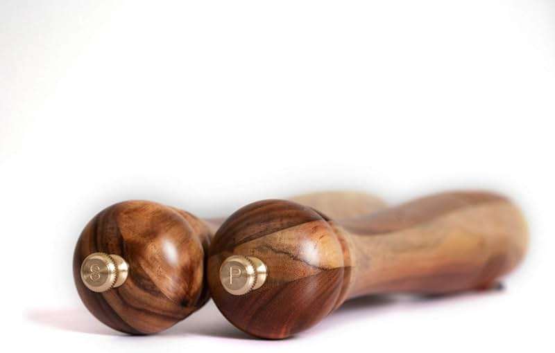 DeroTeno Salt and Pepper Mill Set, Pepper Grinder with Adjustable Stainless Steel Grinder, Salt Grinder with Ceramic Grinder, Acacia Wood, Height 30 cm / 12 inch - Image 4