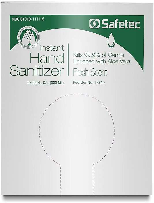 Safetec 800mL Hand Sanitizer Manual Dispenser Bag in Box Refill (Fresh Scent) - Image 1