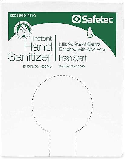 Safetec 800mL Hand Sanitizer Manual Dispenser Bag in Box Refill (Fresh Scent) - Image 4