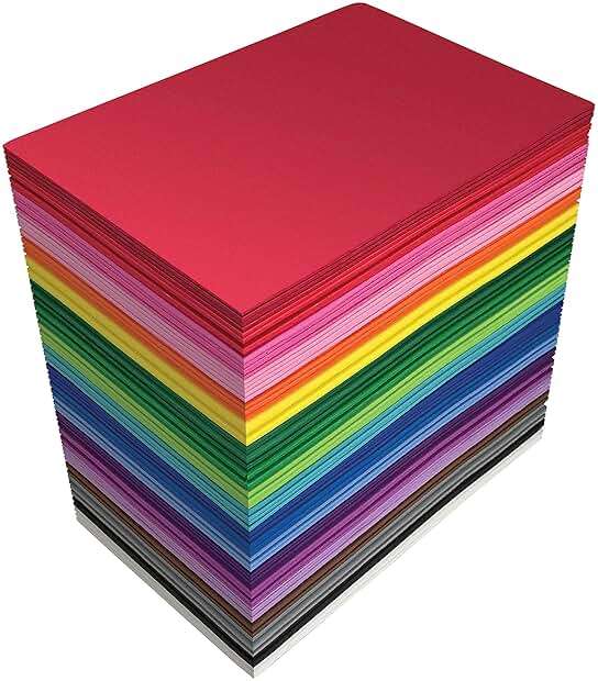 Better Office Products Foam Sheets, 100 Pack EVA Craft Foam, 5.5 x 8.5 Inch, 2mm Thick, 20 Assorted Colors, Durable Foam Sheets for Arts Crafts DIY Projects School Supplies - Image 1