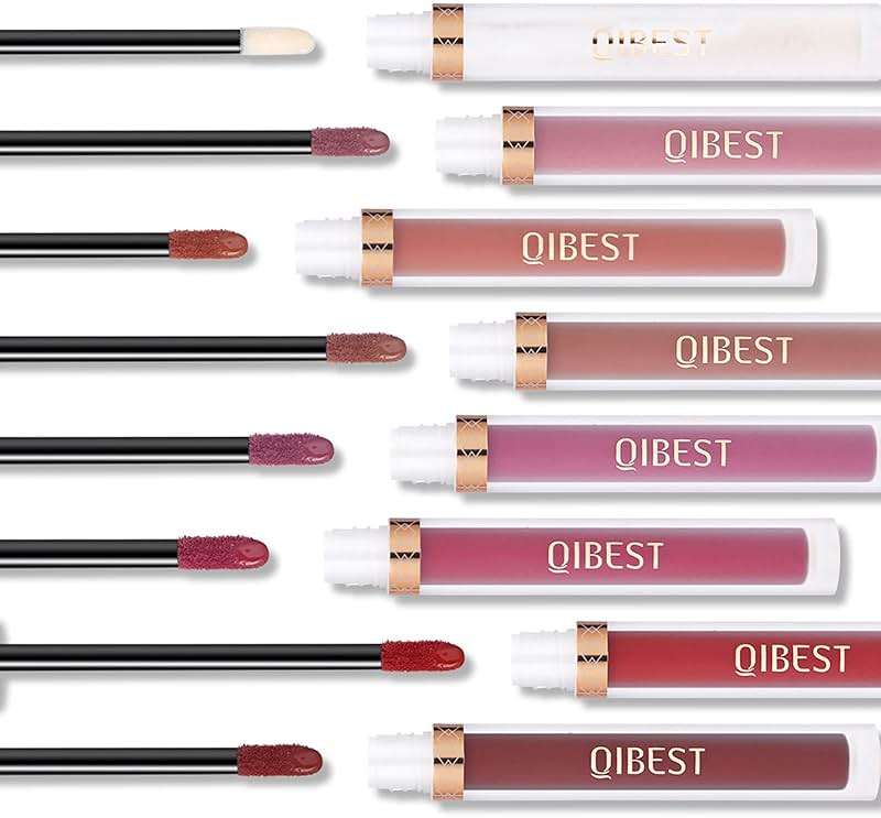 QiBest 7Pcs Matte Liquid Lipstick + 1Pcs Lip Plumper Makeup Set Kit, Pigmented Long Lasting Lip Gloss Set, Velvet Waterproof Halloween Lip Makeup Valentine's Day Gift Sets for Girls and Women - Image 8