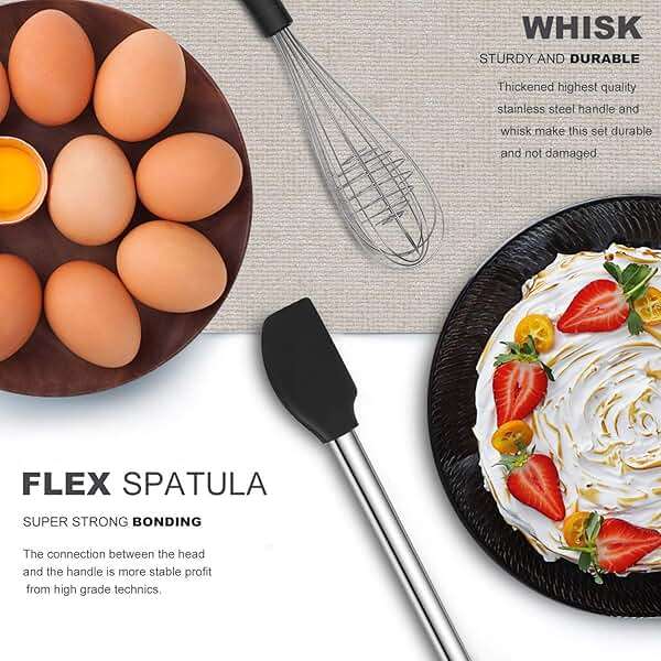 Kitchen Utensil Set-Silicone Cooking Utensils-33 Kitchen Gadgets & Spoons for Nonstick Cookware-Silicone and Stainless Steel Spatula Set-Best Kitchen Tools, Useful Pots and Pans Accessories - Image 5