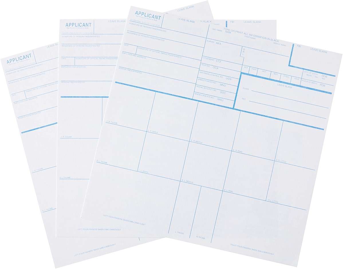 FD-258 Fingerprint Card - Blue, 250 Pack (Blue, 250) - Image 4