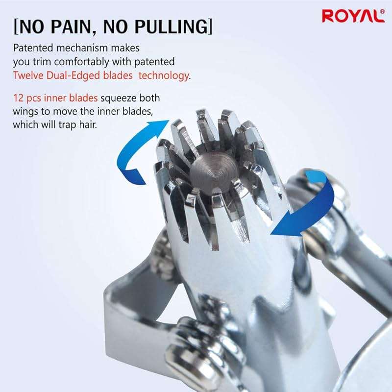 ROYAL [Made in Korea] Nose Hair Trimmer for Men Birdie, Manual, Battery-Free, Water-Resistance, Painless with Twelve Dual-Edged Blades, Patented Mechanism ET-4 - Image 2