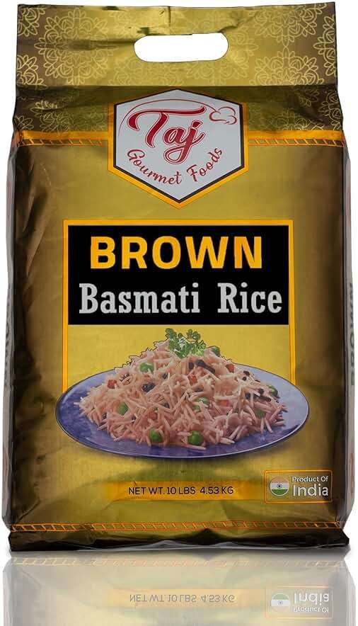 TAJ Gourmet Brown Basmati Rice, Naturally Aged, 10-Pounds - Image 1