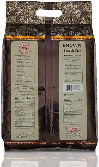 TAJ Gourmet Brown Basmati Rice, Naturally Aged, 10-Pounds - Image 3