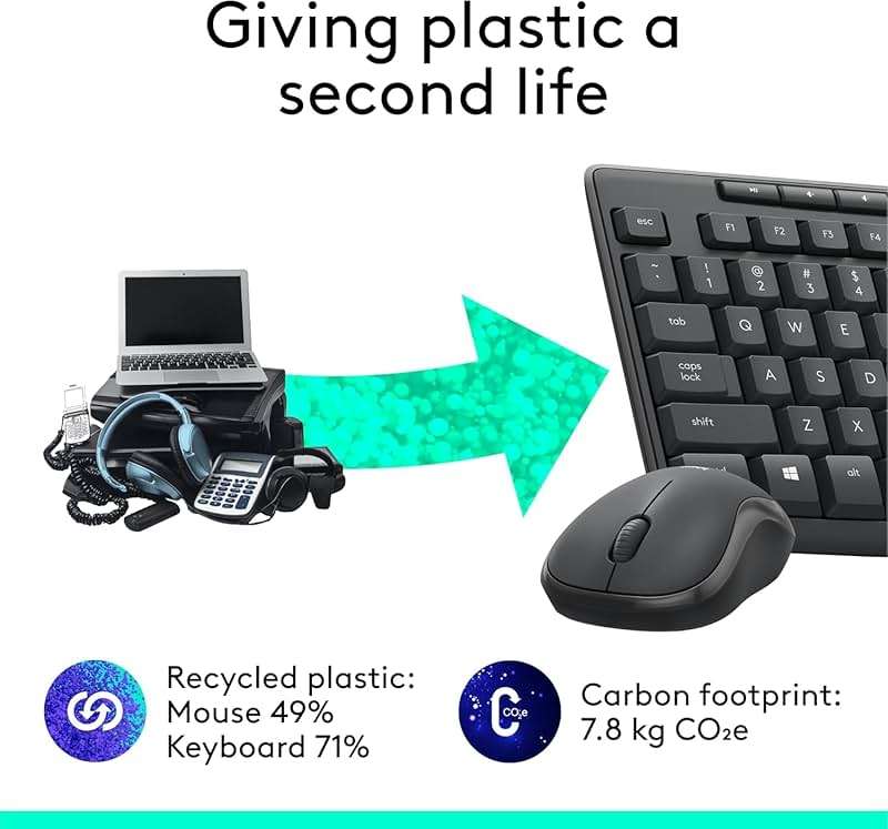 Logitech MK295 Wireless Mouse & Keyboard Combo with SilentTouch Technology, Full Numpad, Advanced Optical Tracking, Lag-Free Wireless, 90% Less Noise - Graphite - Image 8