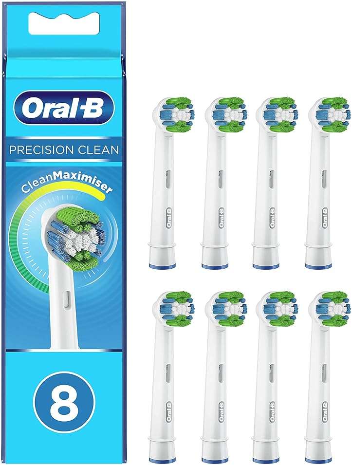 Oral-B Precision Clean Replacement Brush Heads, CleanMaximiser Bristles, Pack of 8 - Image 1
