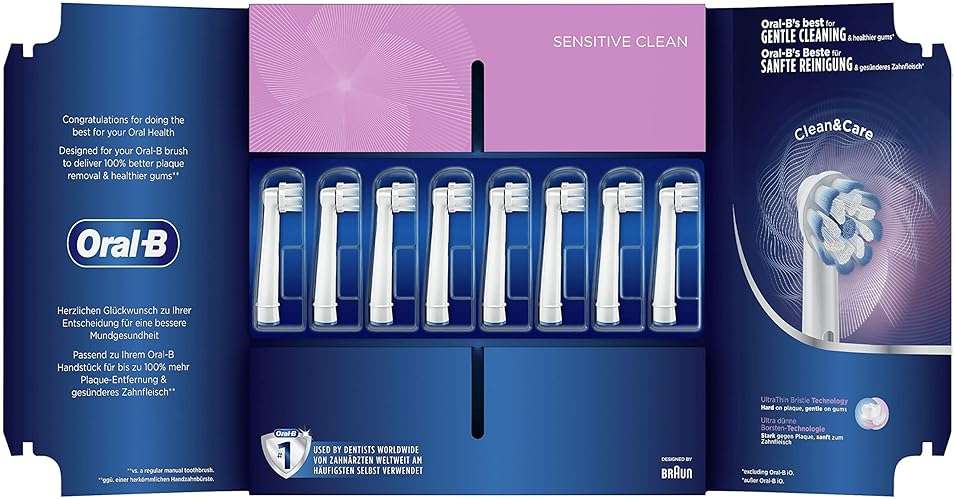 Braun Oral-B 4210201320180 Sensitive Clean Toothbrush Heads for Our Gentle Cleaning, in Letterbox Packaging Pack of 8 - Image 6