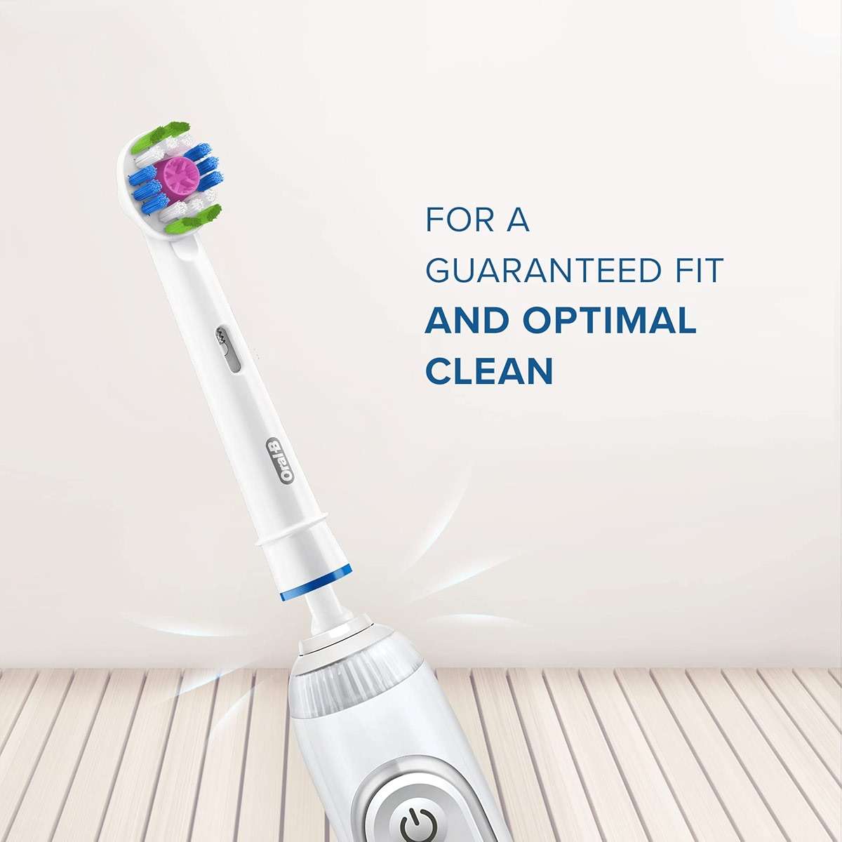 Oral-B 3D White Electric Toothbrush Head with CleanMaximiser Technology, Angled Bristles for Deeper Plaque Removal, Pack of 4, White - Image 5
