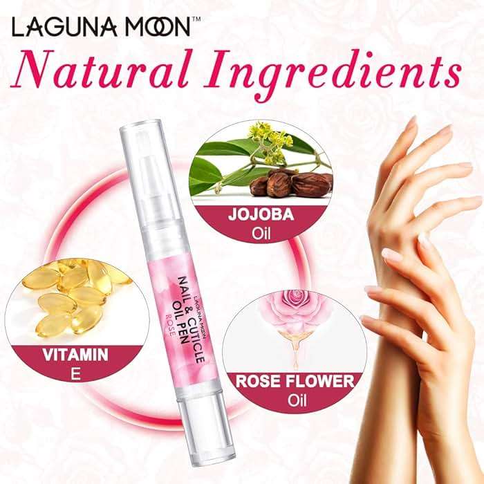 Lagunamoon Cuticle Oil Pen for Nail Nail Oil for Nail Care & Nail Growth - Nourish, Soothe & Moisturize Damaged Nails - Rose, 5 ml - Image 2