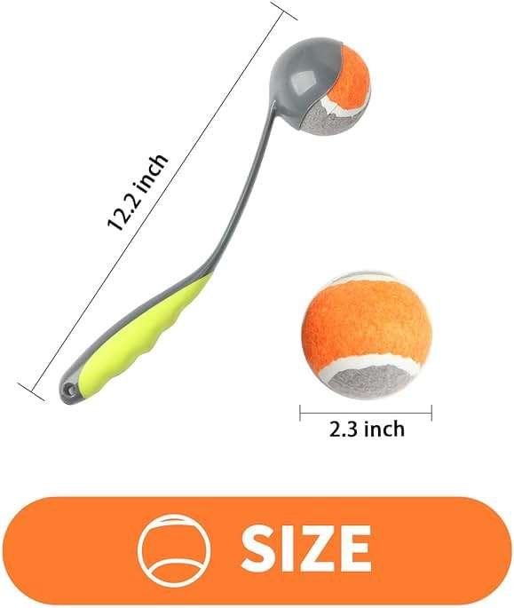 PAWISE Dog Ball Launcher for Medium Dogs, 12.2" Dogs Fetch Toy with 2.5" Tennis Balll, Portable Dog Tennis Ball Thrower for Indoor & Outdoor Play, Lightweight, Durable & Hands-Free Pick-Up - Image 3