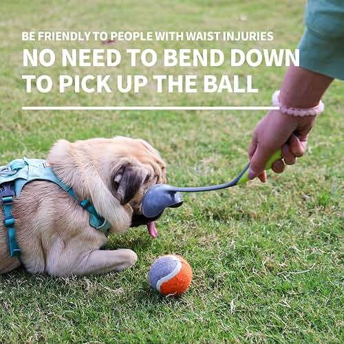 PAWISE Dog Ball Launcher for Medium Dogs, 12.2" Dogs Fetch Toy with 2.5" Tennis Balll, Portable Dog Tennis Ball Thrower for Indoor & Outdoor Play, Lightweight, Durable & Hands-Free Pick-Up - Image 5
