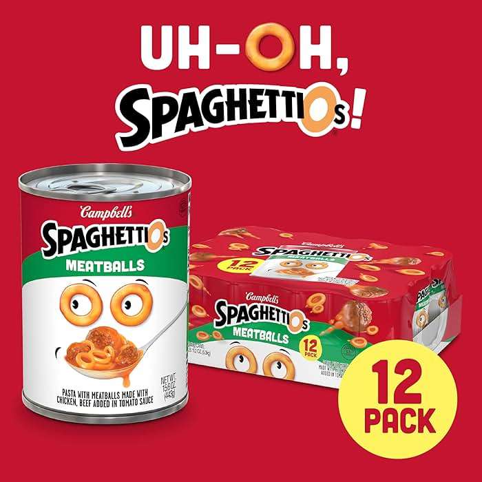 SpaghettiOs Canned Pasta with Meatballs, 15.6 oz Can (12 Pack) - Image 4