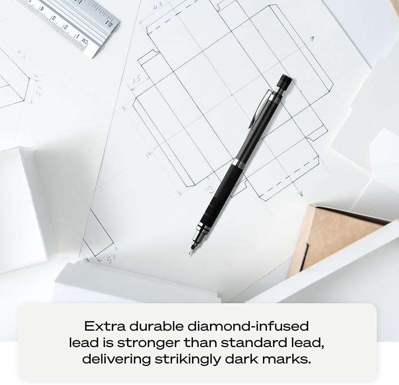 uniball Kuru Toga Elite Mechanical Pencil Starter Kit, 0.5mm, HB #2, Silver Barrel, 1 Pack - Image 6