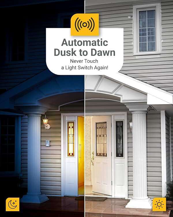 10 Pack Dusk to Dawn LED Outdoor Light Bulb B11, Edison Filament Candelabra Bulbs for Porch Lighting, 500 LM, 5W (40W Equivalent), 5000K Daylight, E12 Base, Photocell Sensor UL - Image 3