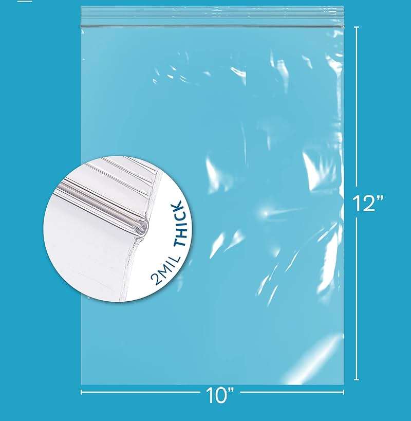 GPI - 10" x 12" 1 Gallon Zip Bags, 500 Count, 2 Mil, Clear Plastic Reclosable Poly Baggies, with Resealable Zip Top Lock. for A4 Letter Size Paper, Apparel, Clothing, Food, Home & Office Supplies. - Image 2