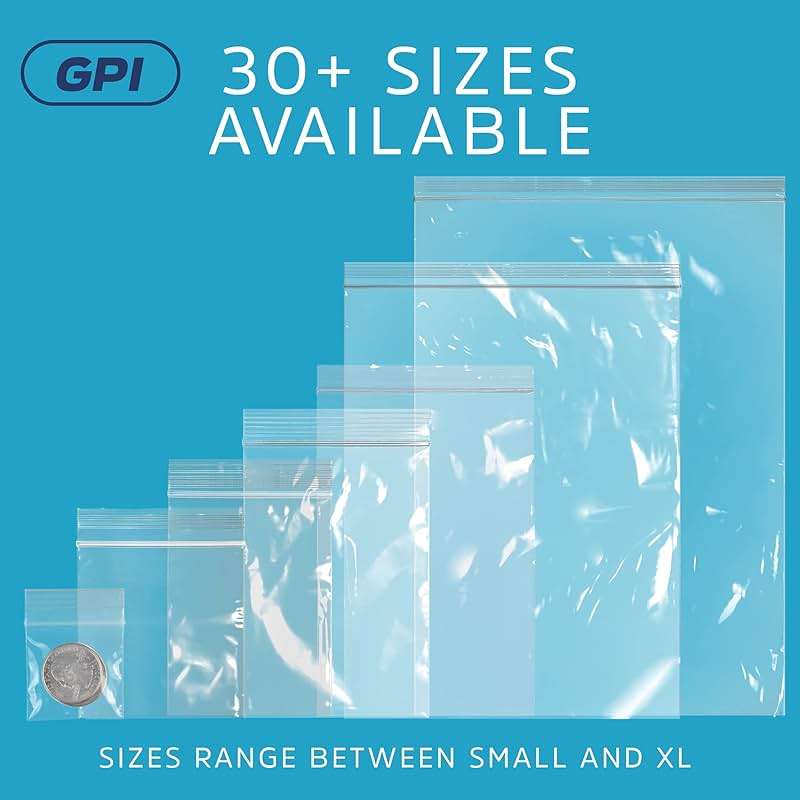 GPI - 10" x 12" 1 Gallon Zip Bags, 500 Count, 2 Mil, Clear Plastic Reclosable Poly Baggies, with Resealable Zip Top Lock. for A4 Letter Size Paper, Apparel, Clothing, Food, Home & Office Supplies. - Image 7