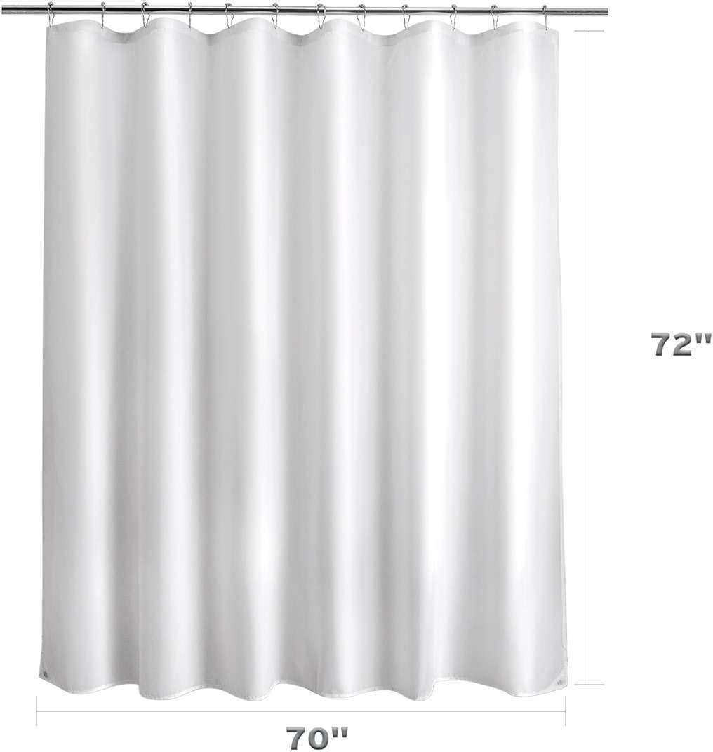 Titanker Waterproof Fabric Shower Curtain Liner Washable, Cloth Shower Liner with Magnets, White Shower Liner Soft Fabric, Lightweight Shower Curtain Liner, 70x72 Inches - Image 3