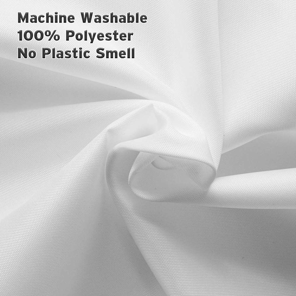 Titanker Waterproof Fabric Shower Curtain Liner Washable, Cloth Shower Liner with Magnets, White Shower Liner Soft Fabric, Lightweight Shower Curtain Liner, 70x72 Inches - Image 5
