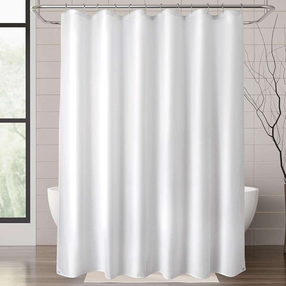 Titanker Waterproof Fabric Shower Curtain Liner Washable, Cloth Shower Liner with Magnets, White Shower Liner Soft Fabric, Lightweight Shower Curtain Liner, 70x72 Inches - Image 8