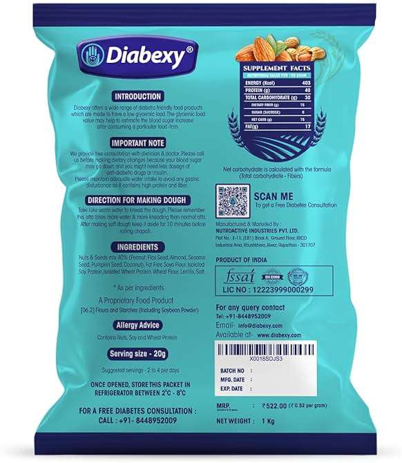 Diabexy Atta Sugar Control for Diabetes - 1kg - Image 2