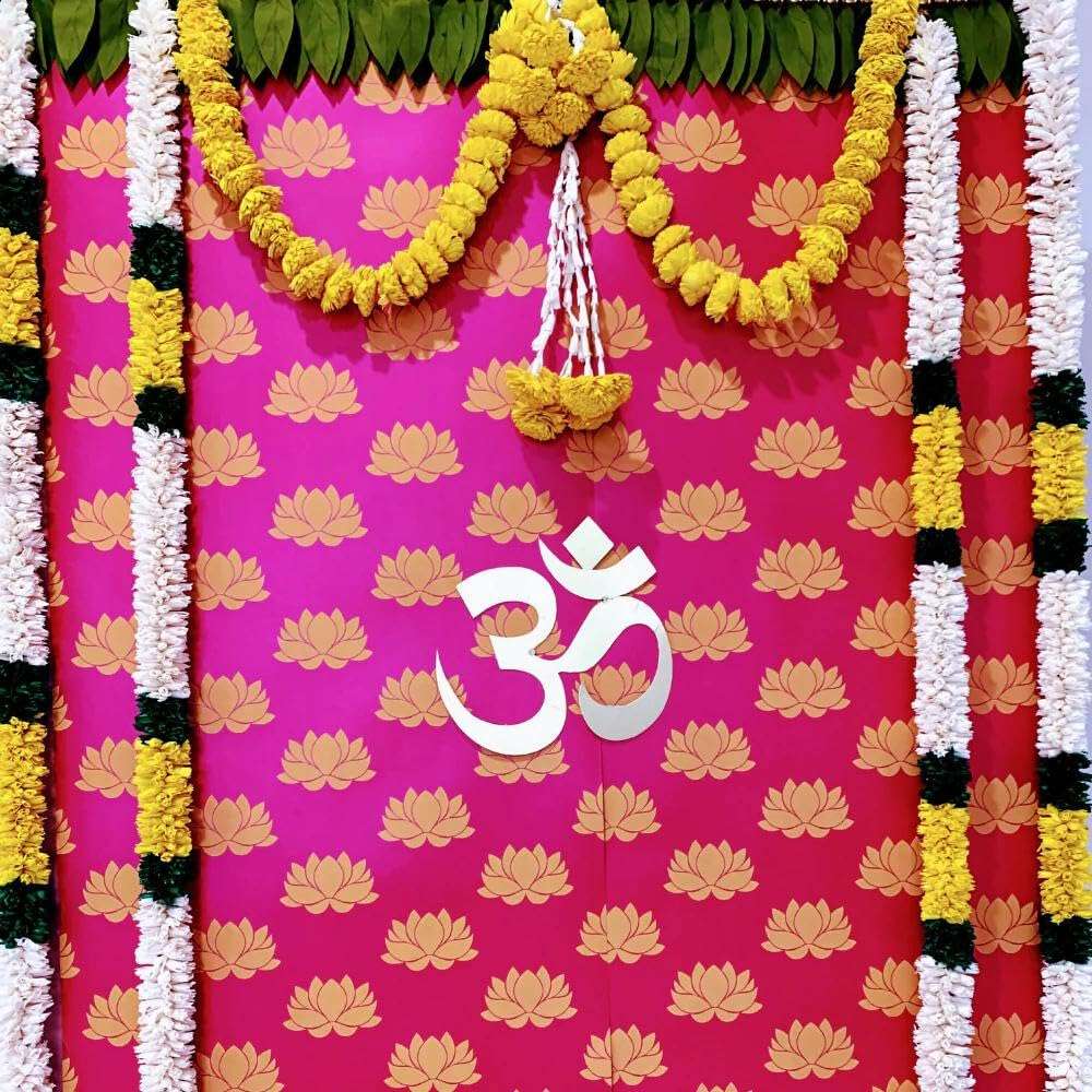 Desi Favors Hot Pink Lotus Paper Backdrop Sheets - Indian Backdrop Decorations for Wedding Background Wall Banner Set - 72x84 Inch - Image 1