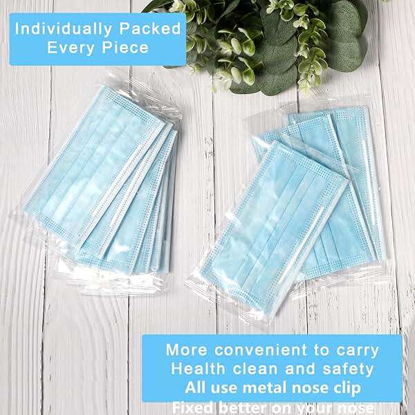 mystcare Disposable Face Mask 50 Pack Individually Packaged Wrapped Protection For Adults 3-layer Filter Safety Face Masks - Image 2