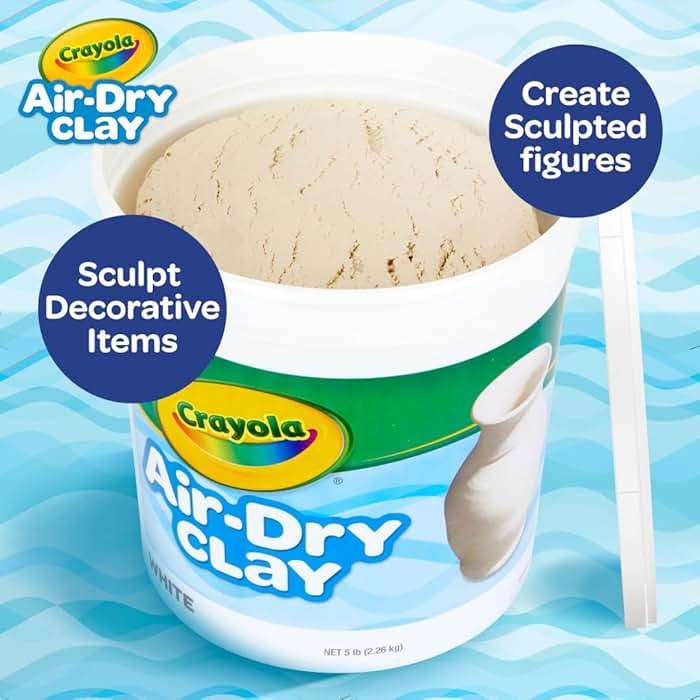 Crayola Air Dry Clay (5lbs), Teacher Supplies, Natural White Modeling Clay for Kids, Sculpting Material, Bulk Craft Supplies for Art Classrooms - Image 5