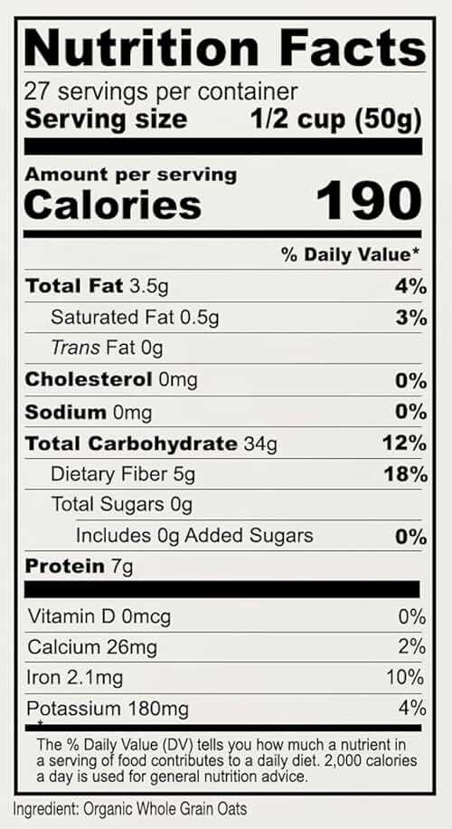 Anthony's Organic Rolled Oats, 3 lb, Gluten Free, Non GMO, Old Fashioned, Whole Grain - Image 3