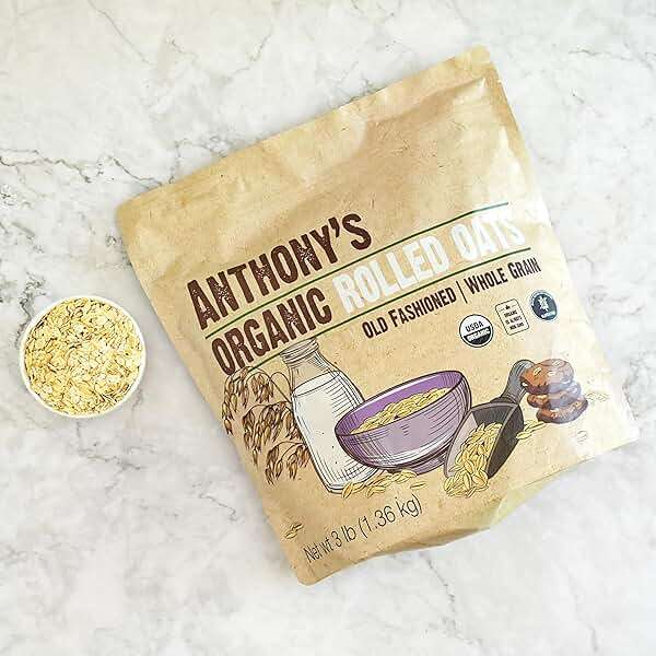 Anthony's Organic Rolled Oats, 3 lb, Gluten Free, Non GMO, Old Fashioned, Whole Grain - Image 5