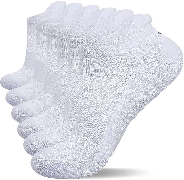 Lapulas Athletic Running Ankle Socks, Low Cut Cushioned Anti-Blister Tab Sports Socks Men Women 6Pairs - Image 1