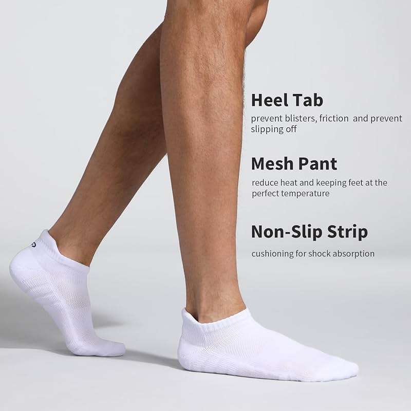 Lapulas Athletic Running Ankle Socks, Low Cut Cushioned Anti-Blister Tab Sports Socks Men Women 6Pairs - Image 2