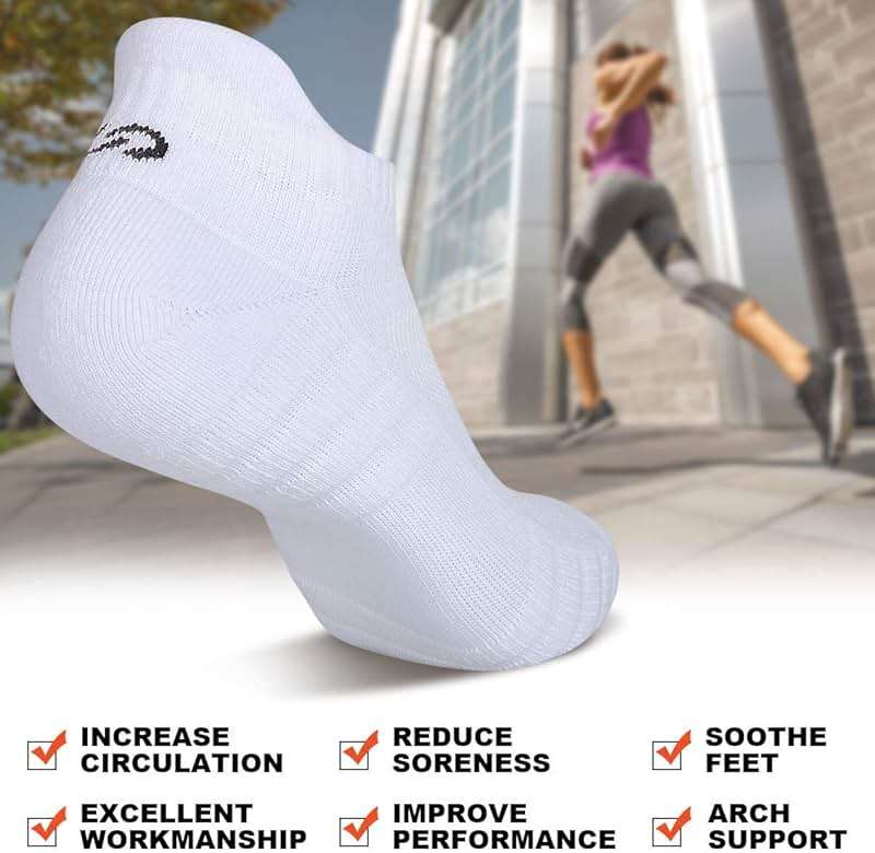 Lapulas Athletic Running Ankle Socks, Low Cut Cushioned Anti-Blister Tab Sports Socks Men Women 6Pairs - Image 6