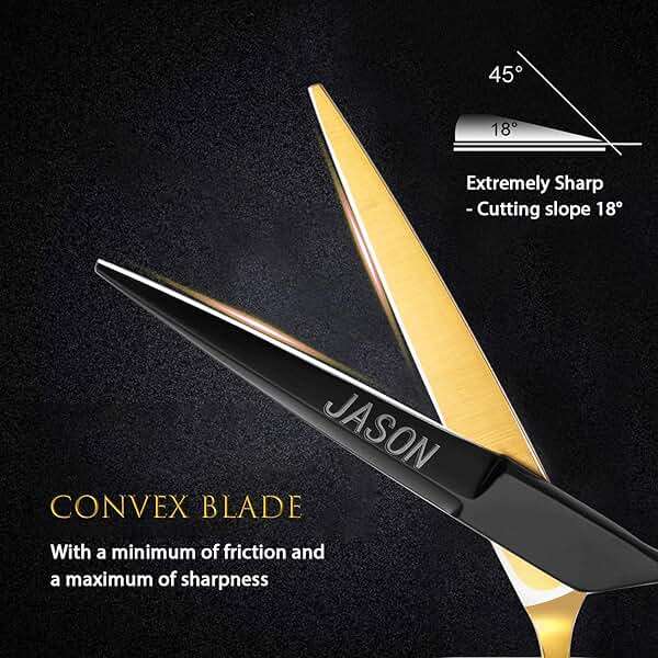 JASON 6'' Hair Thinning Scissors Professional Blending Shears Japanese Stainless Steel Texturizing Scissor Salon Home Shear for Men Women - Image 3