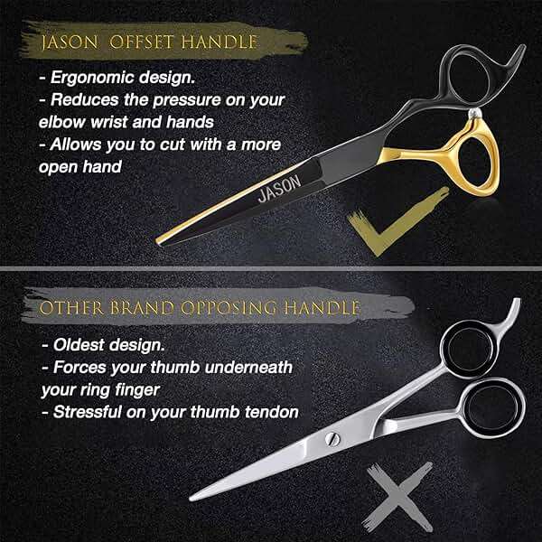 JASON 6'' Hair Thinning Scissors Professional Blending Shears Japanese Stainless Steel Texturizing Scissor Salon Home Shear for Men Women - Image 5