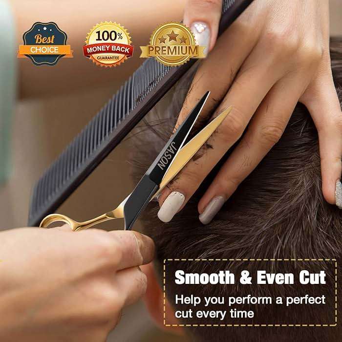JASON 6'' Hair Thinning Scissors Professional Blending Shears Japanese Stainless Steel Texturizing Scissor Salon Home Shear for Men Women - Image 7
