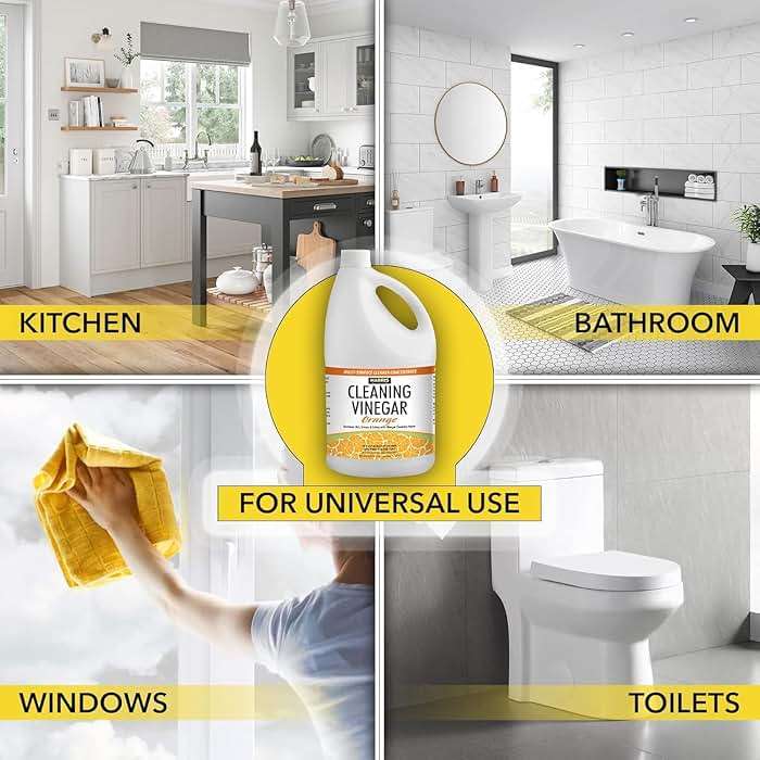 Harris Multi-Purpose White Vinegar Household Surface Cleaner, Orange Scent, 128oz, Easy Pour Funnel Included - Image 2