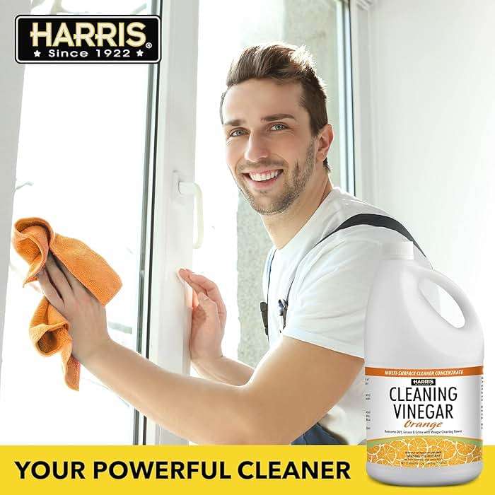Harris Multi-Purpose White Vinegar Household Surface Cleaner, Orange Scent, 128oz, Easy Pour Funnel Included - Image 3
