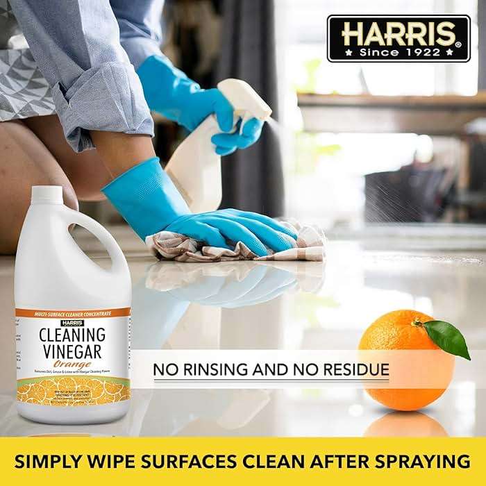 Harris Multi-Purpose White Vinegar Household Surface Cleaner, Orange Scent, 128oz, Easy Pour Funnel Included - Image 4