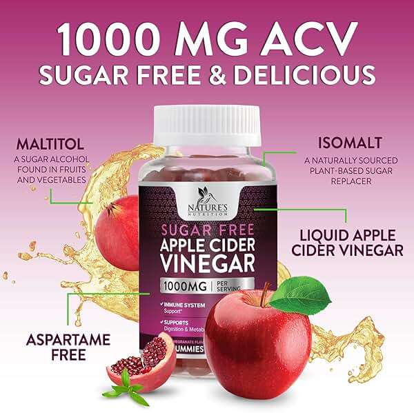 Apple Cider Vinegar Gummies for Weight Loss - Sugar Free - Max Strength ACV Gummy with Vitamin B12 & The Mother - Metabolism & Energy Support - Vegan Apple Cider Vinegar Gummy Supplement - 60 Gummies - Image 5